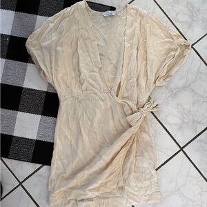 & Other Stories Cream Wrap Dress